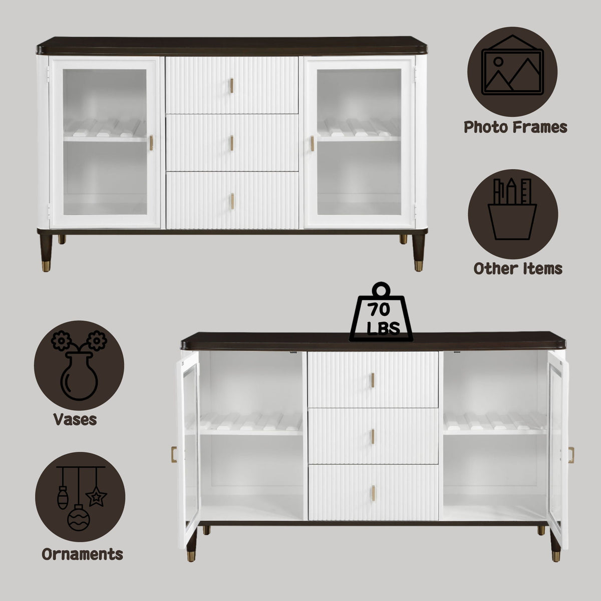 Carene - Server - Brown / White by Unique Piece Furniture