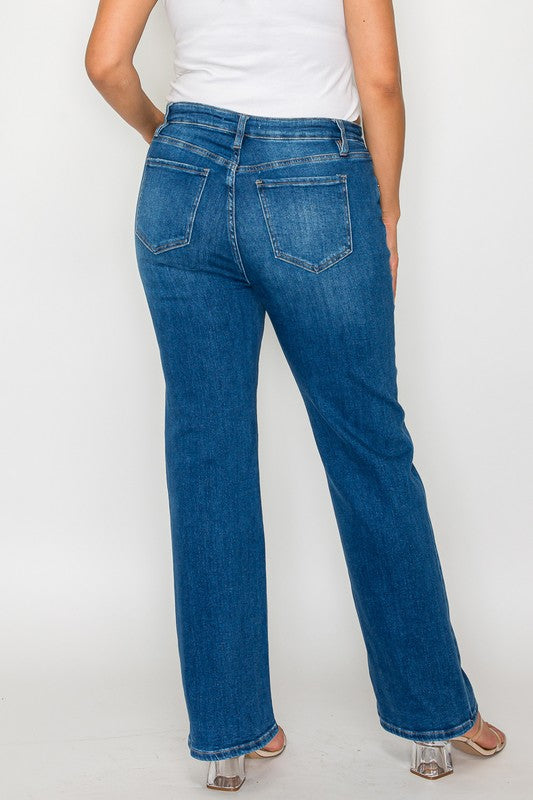 bytos Full Size Cat's Whiskers High Rise Straight Jeans by Wild and Free Boutique
