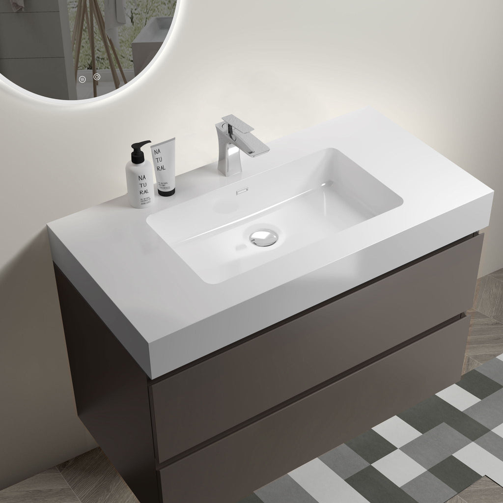 Alice - Bathroom Vanity With Sink, Wall Mounted, Floating by Unique Piece Furniture
