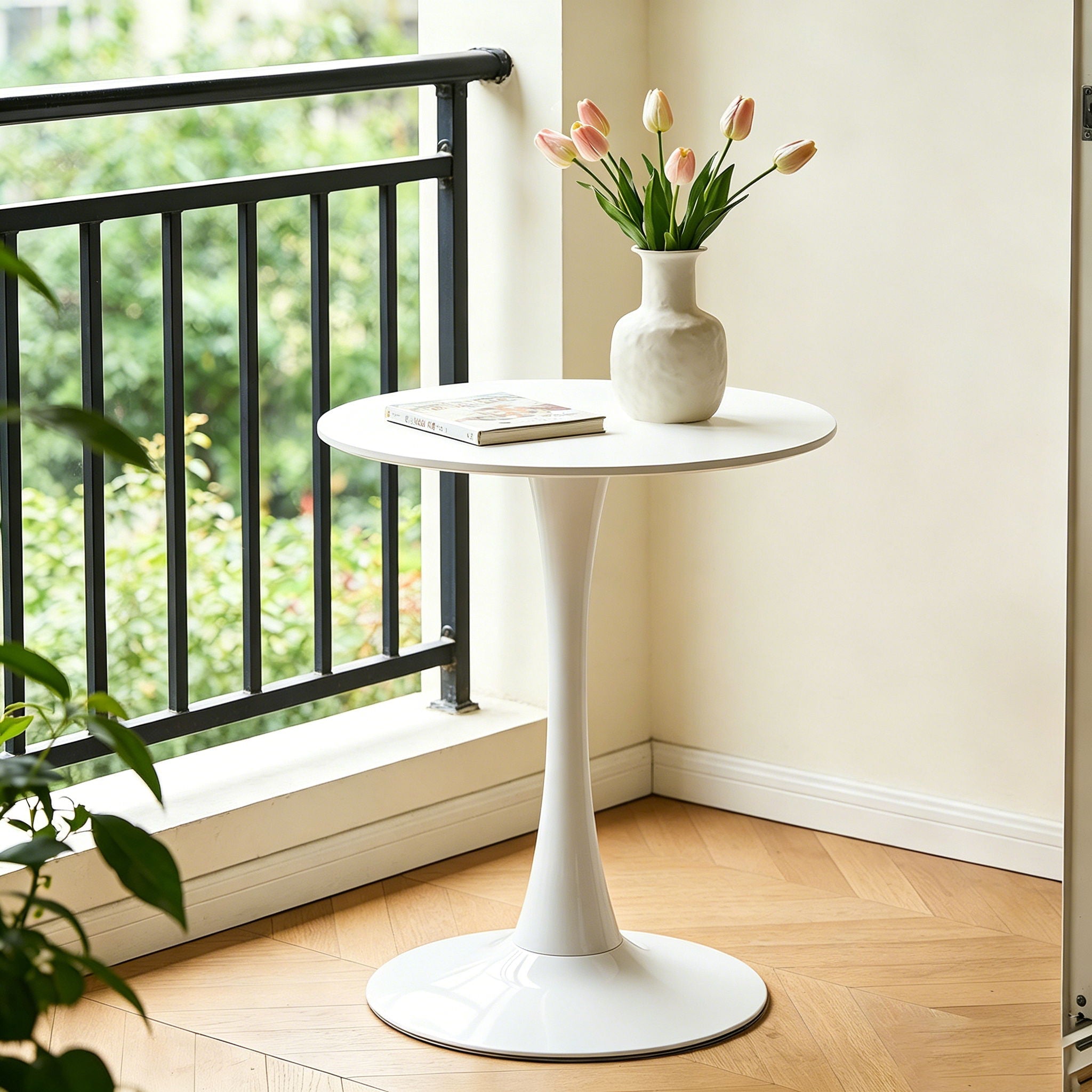 Round Dining Table With Tulip Style Base by Unique Piece Furniture