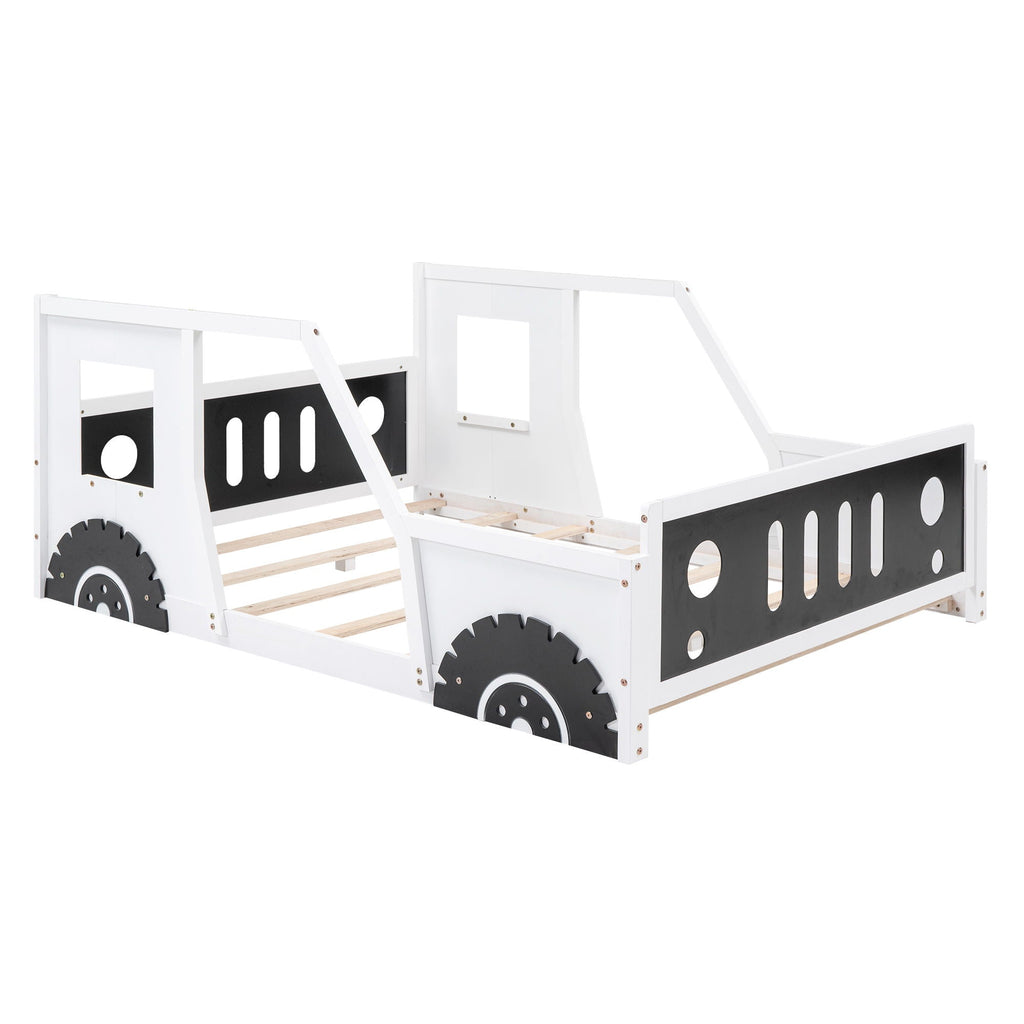 Classic Car Shaped Platform Bed With Wheels by Unique Piece Furniture