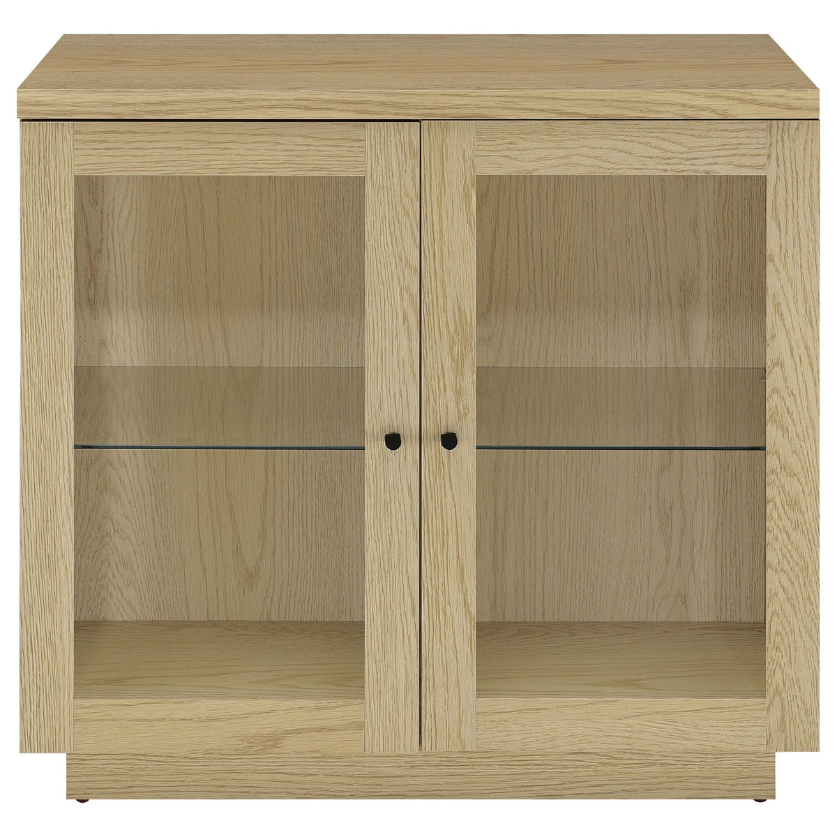 Tilbury 2-door Glass Front Accent Display Cabinet Light Oak by Unique Piece Furniture