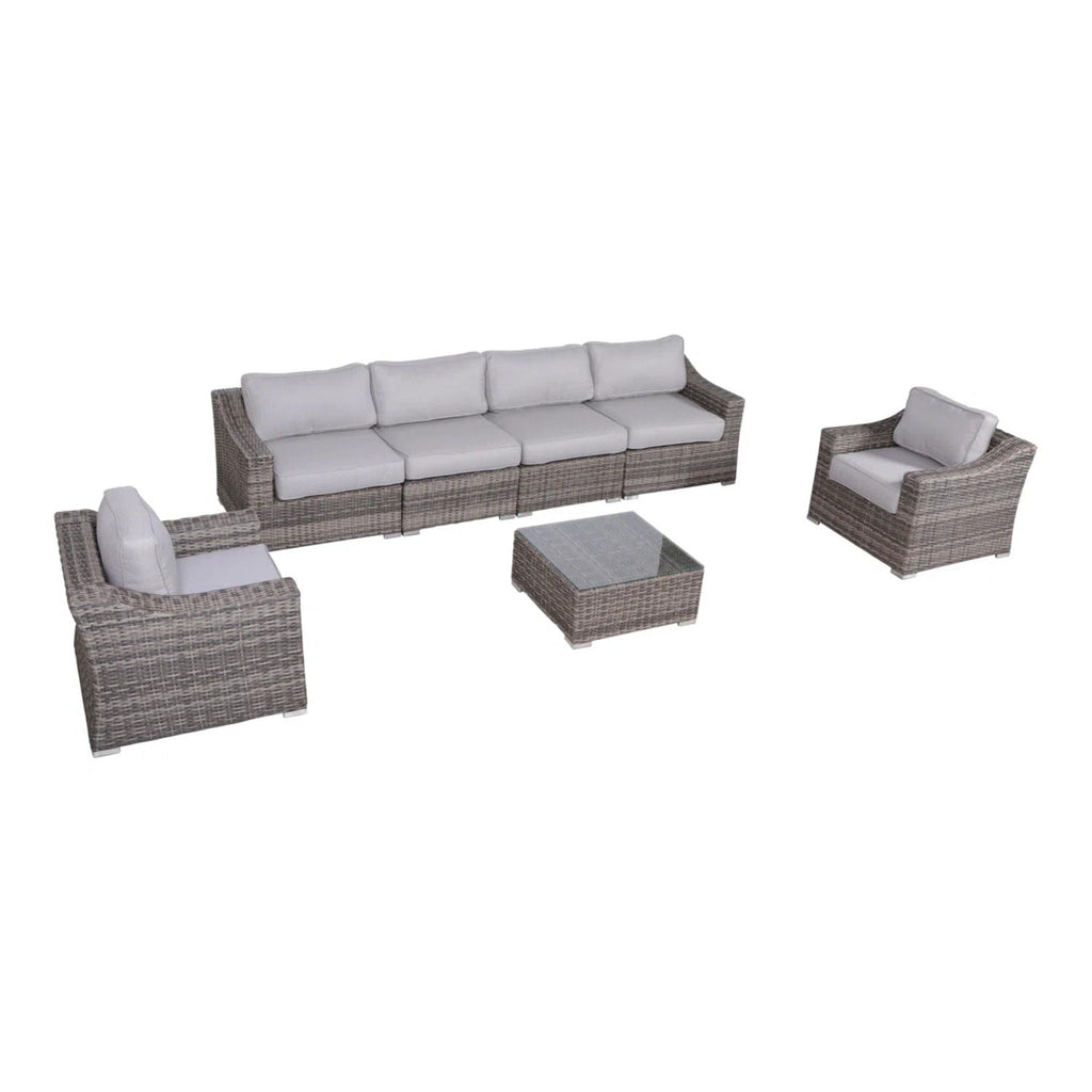 Outdoor Wicker Conversation Set With Cushions, All Weather by Unique Piece Furniture
