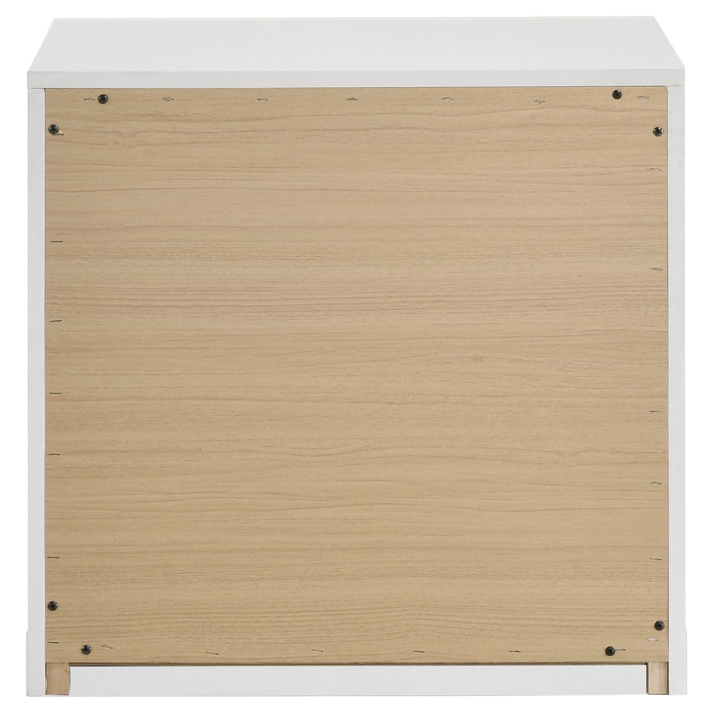 Ines 2-drawer Nightstand Bedside Table White High Gloss by Unique Piece Furniture