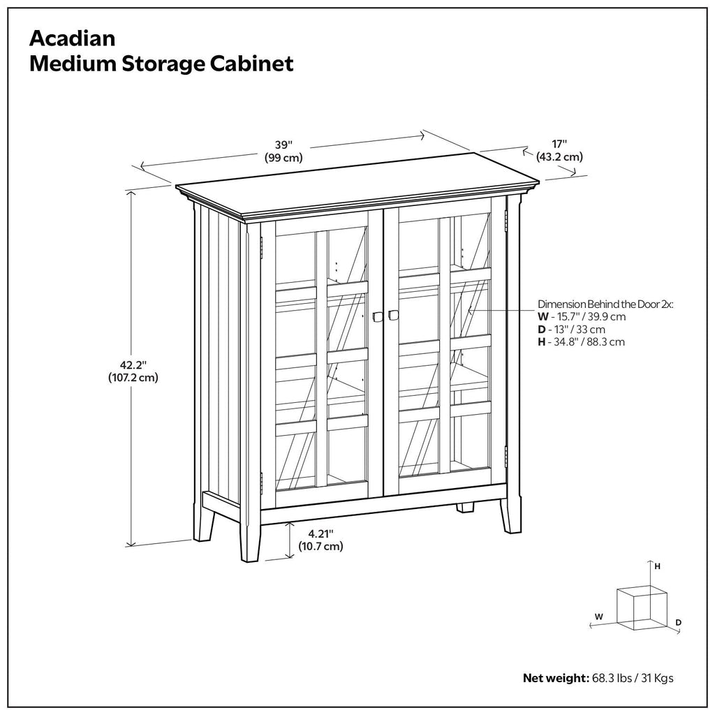 Acadian - Medium Storage Cabinet - Natural Aged Brown by Unique Piece Furniture