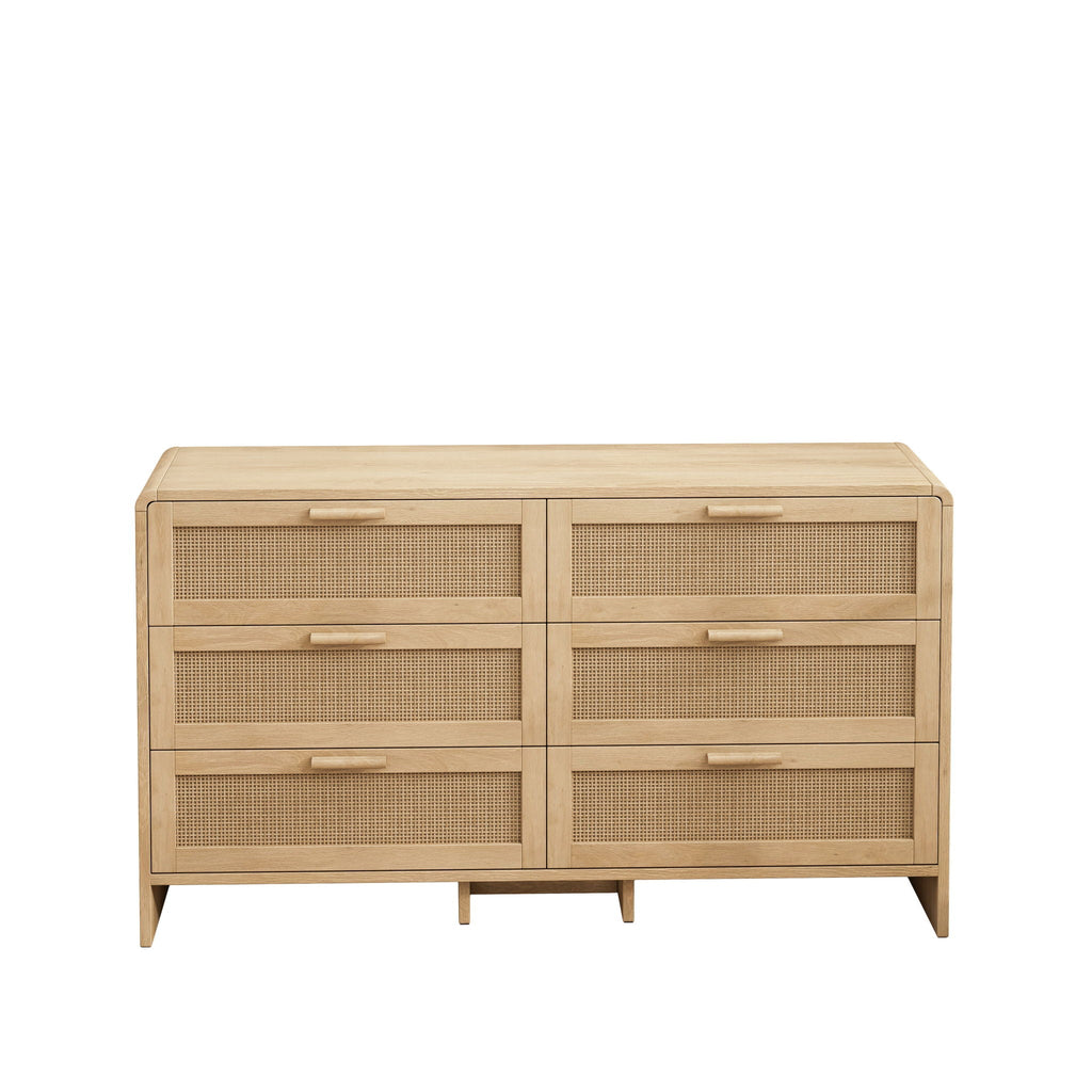 Modern Arc Shaped Corner Rattan Cabinet With 6 Drawers by Unique Piece Furniture