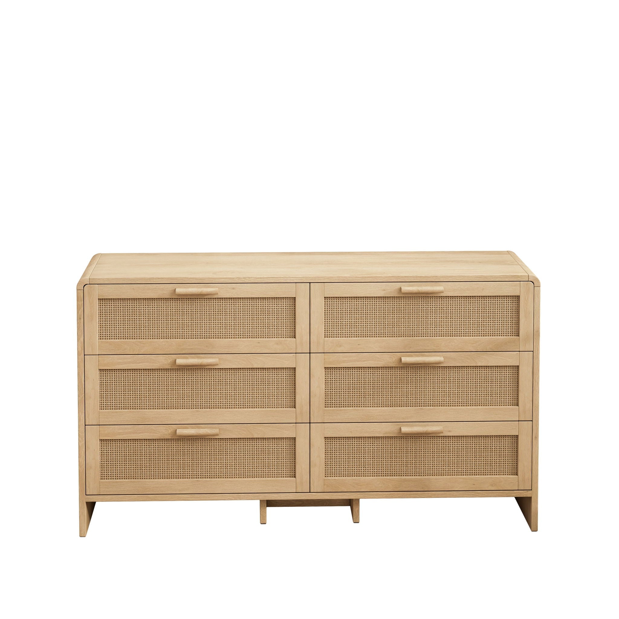 Modern Arc Shaped Corner Rattan Cabinet With 6 Drawers by Unique Piece Furniture