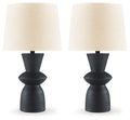 Scarbot - Paper Table Lamp (Set of 2) - Distressed Black by Unique Piece Furniture