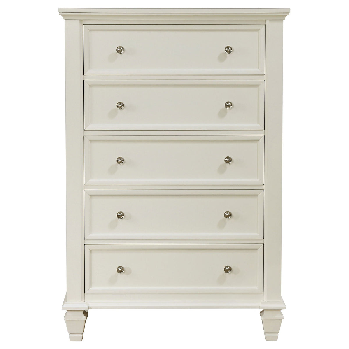 Sandy Beach 5-drawer Bedroom Chest Cream White by Unique Piece Furniture