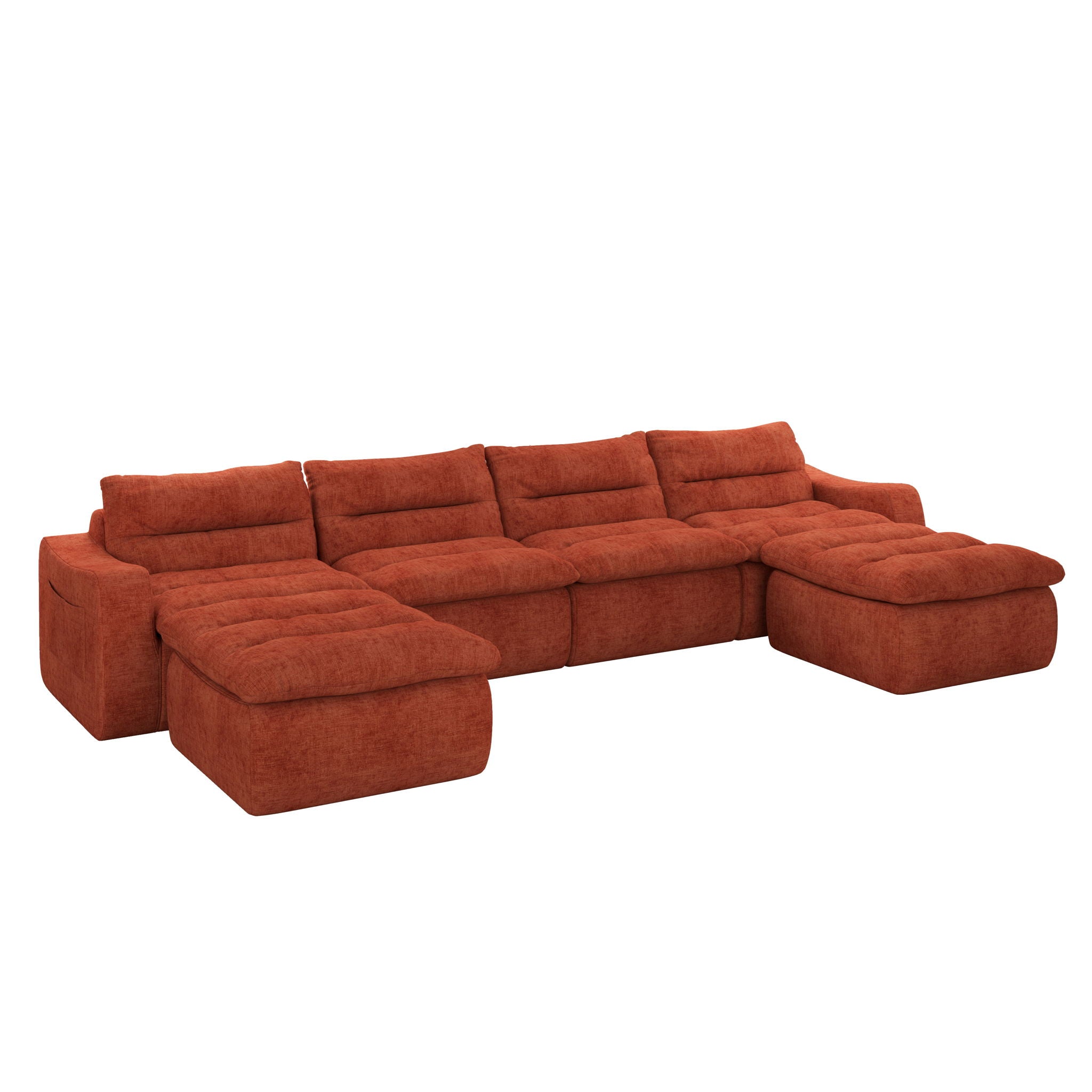 Modern L Shaped Modular Beanbag Sofa, Comfortable Lazy Style, Compression Sponge And Cloth by Unique Piece Furniture