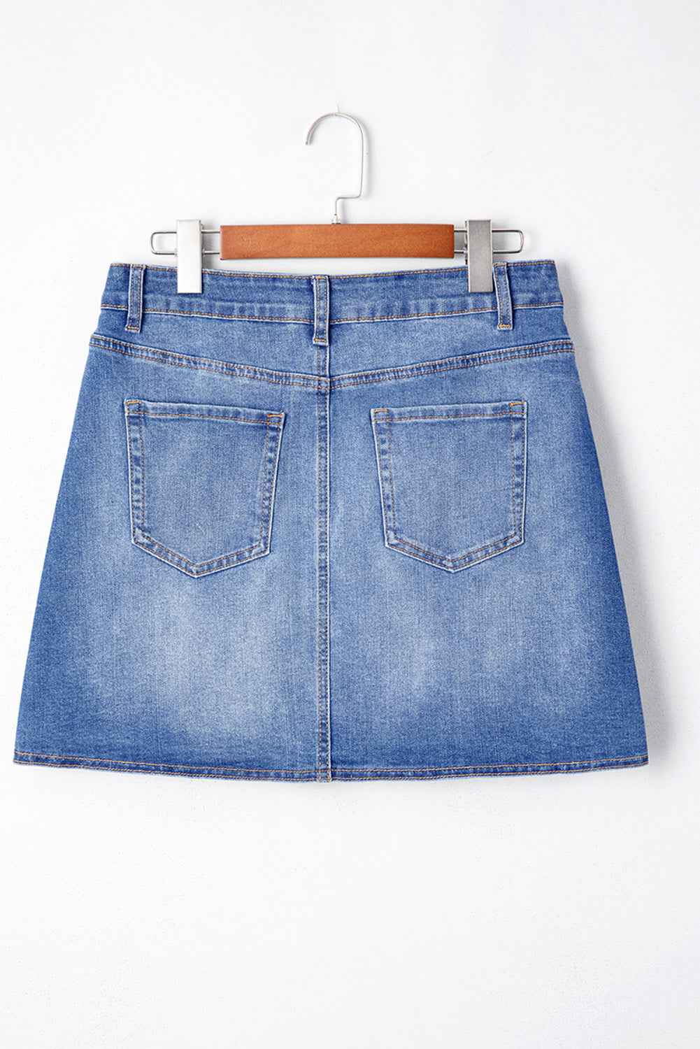 Ashleigh Blue Wrapped Crossed Waist Denim Mini Skirt by Wild and Free Boutique