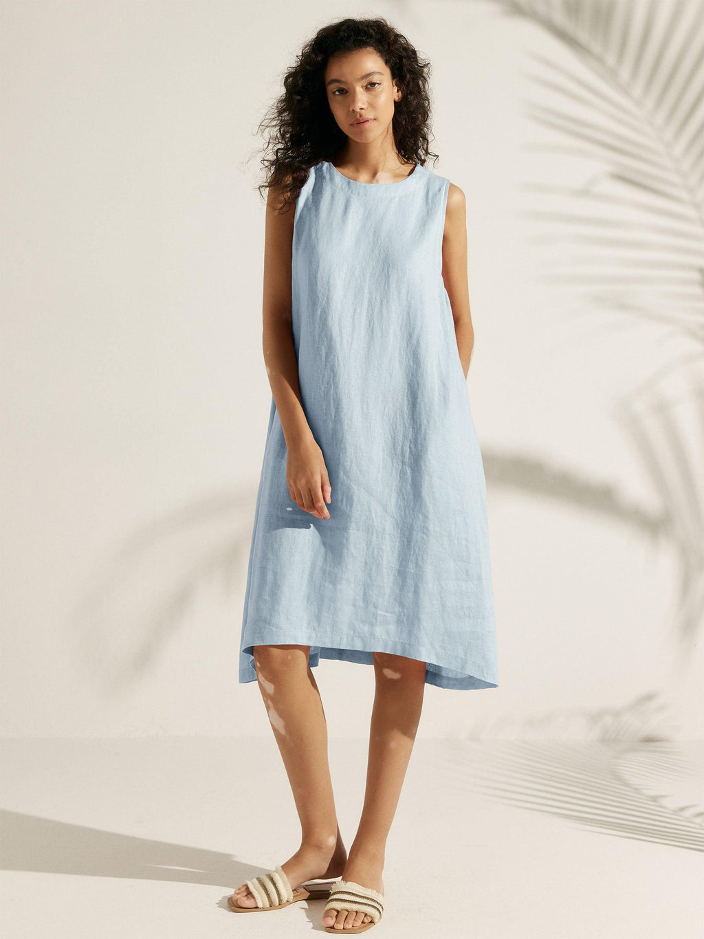 100% Linen Sleeveless Dress SIENNA by LINTICO