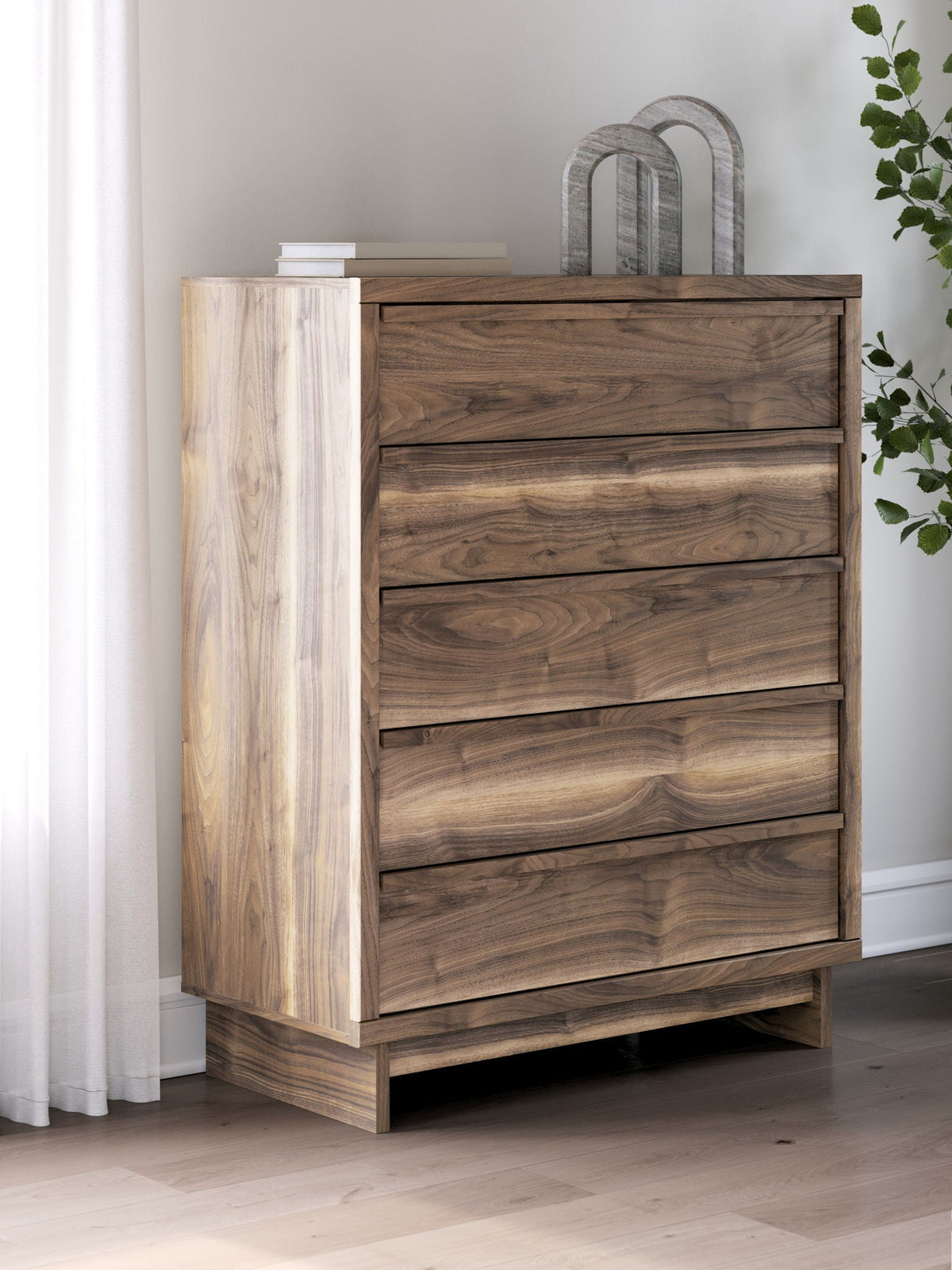 Chirason - Five Drawer Wide Chest - Brown by Unique Piece Furniture