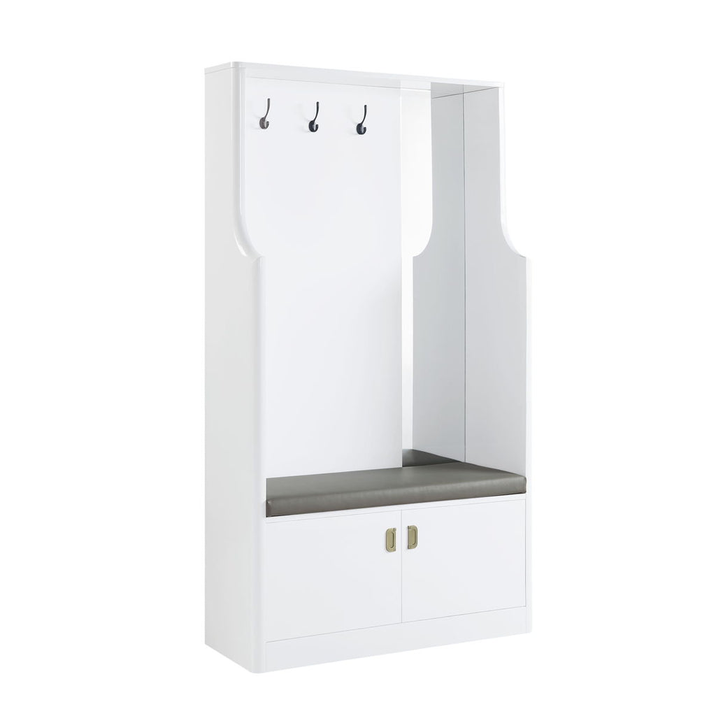Buck II - High Gloss Hall Tree - White by Unique Piece Furniture