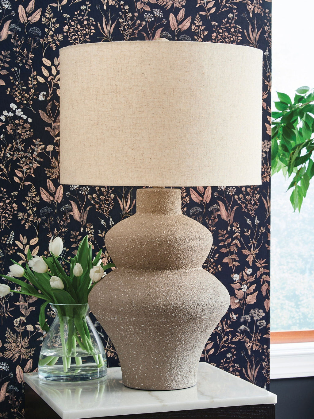 Jossleigh - Metal Table Lamp - Beige by Unique Piece Furniture