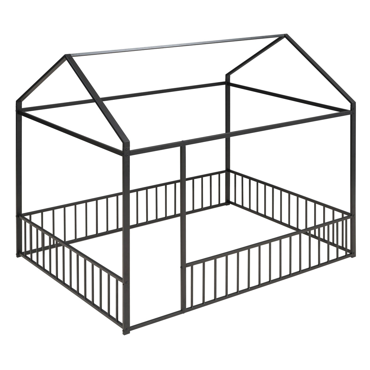 Metal Bed House Bed Frame With Fence by Unique Piece Furniture