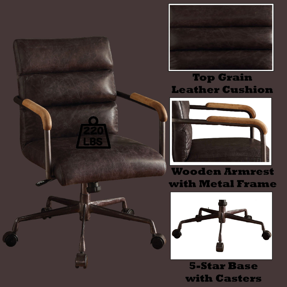Harith - Retro Top Grain Office Chair by Unique Piece Furniture