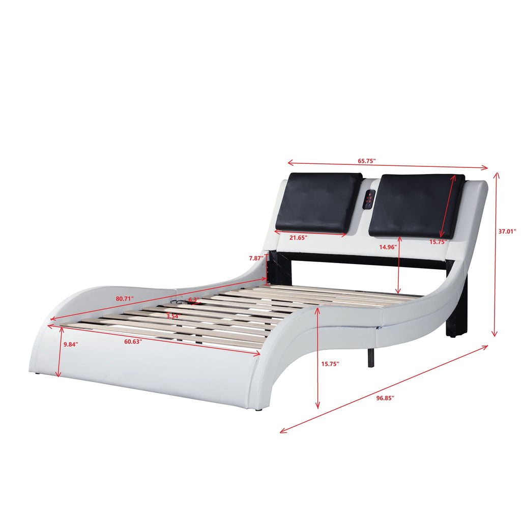 Platform Bed Frame With LED Lighting, tooth Music, Vibration Massage by Unique Piece Furniture