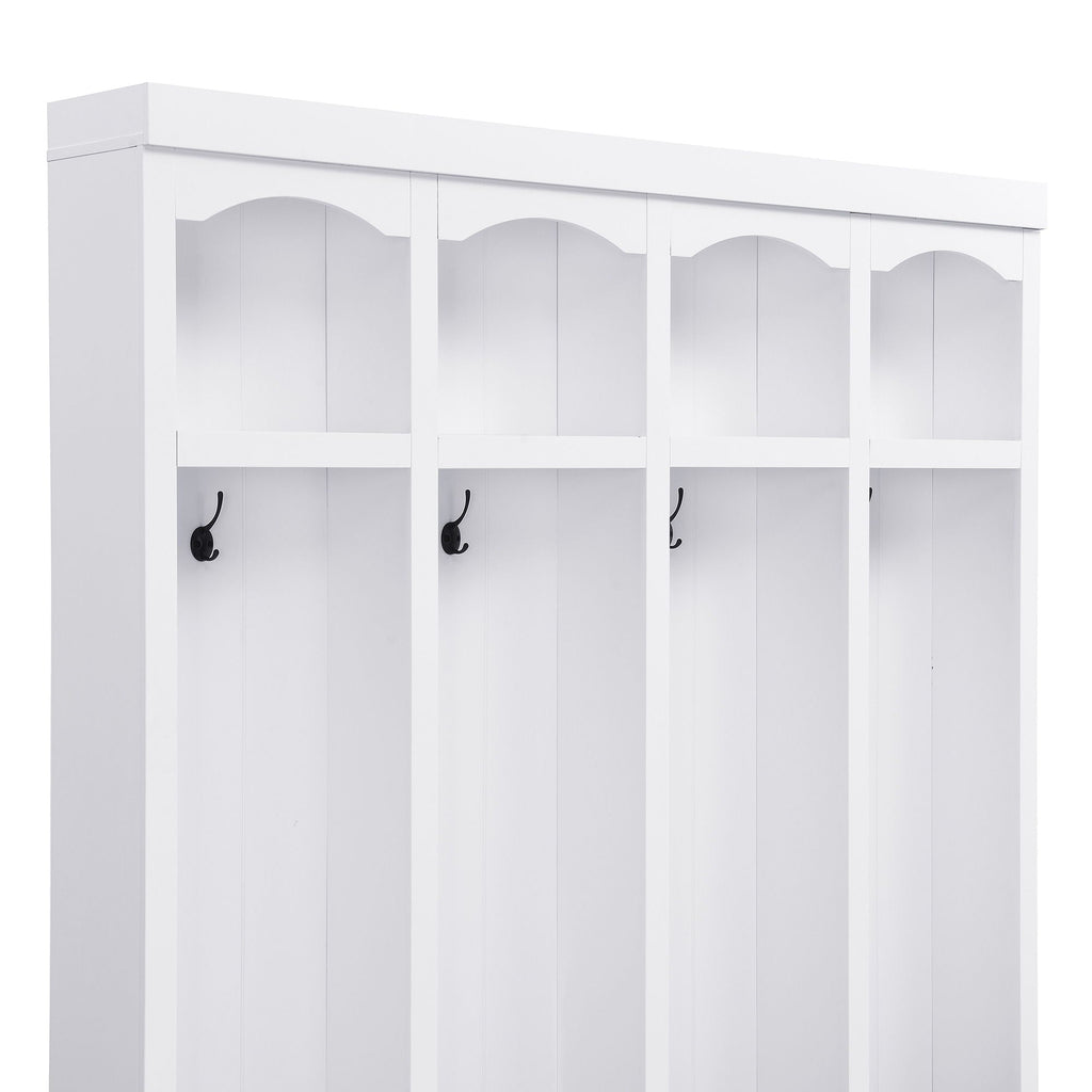 Entryway Hall Tree With Bench, 4 Hooks & Open Storage Space by Unique Piece Furniture