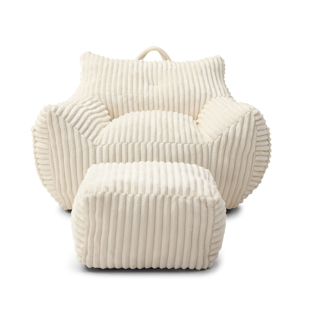 Giant Bean Bag Chair With Armrests And Footstool by Unique Piece Furniture