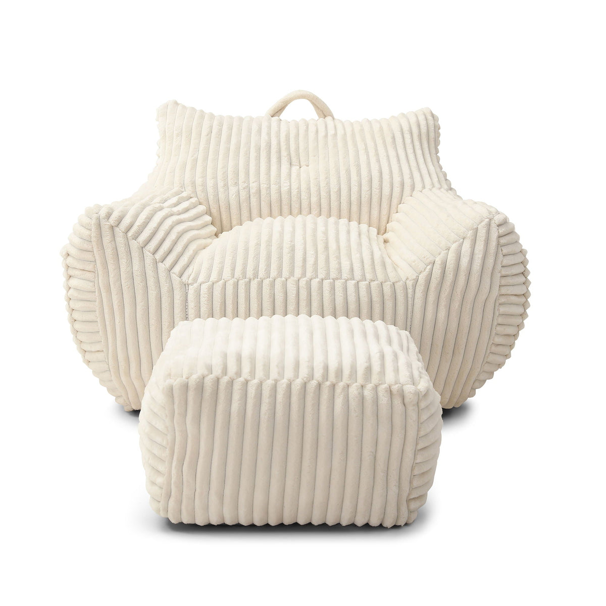 Giant Bean Bag Chair With Armrests And Footstool by Unique Piece Furniture