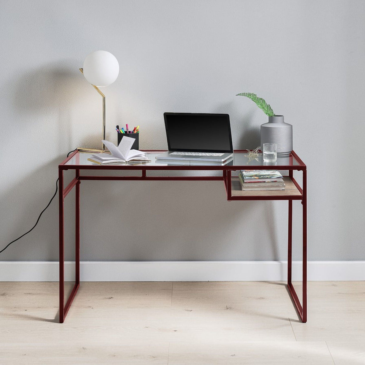 Yasin - Glass Top Writing Desk by Unique Piece Furniture