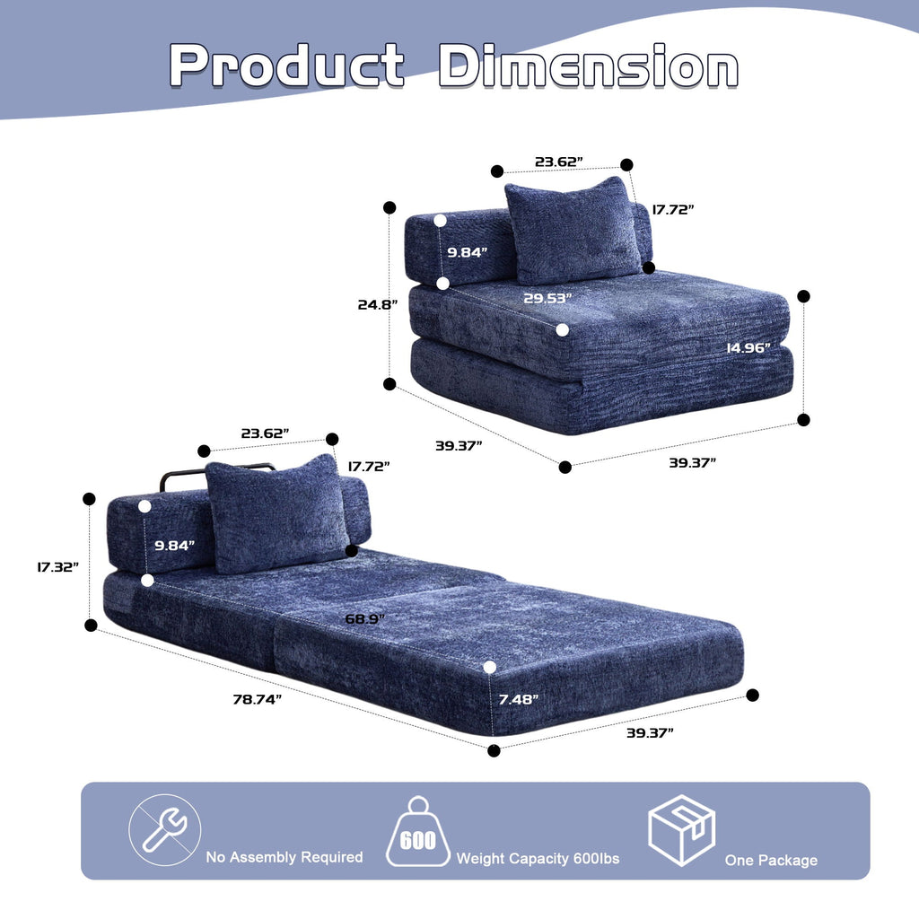 Convertible Floor Sofa Bed With Fixed Shape Frame For Living Room by Unique Piece Furniture