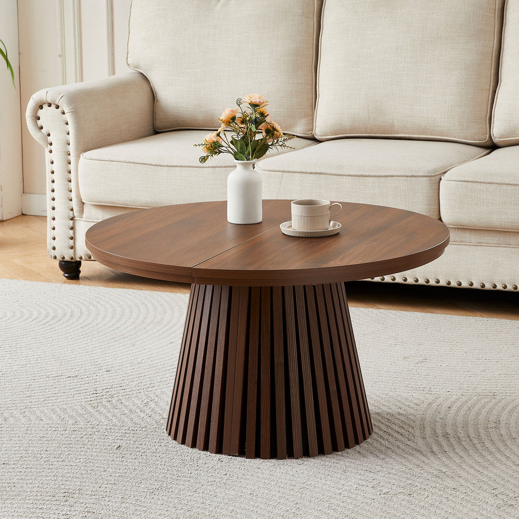 Oval Coffee Table For Living Room - Walnut by Unique Piece Furniture