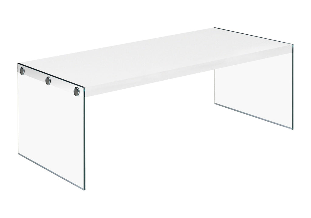 Coffee Table Rectangular For Living Room Clear Tempered Glass by Unique Piece Furniture