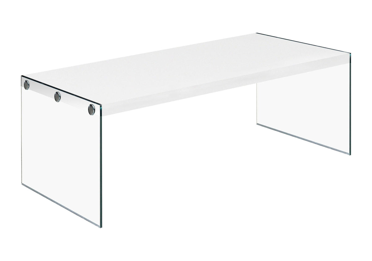 Coffee Table Rectangular For Living Room Clear Tempered Glass by Unique Piece Furniture