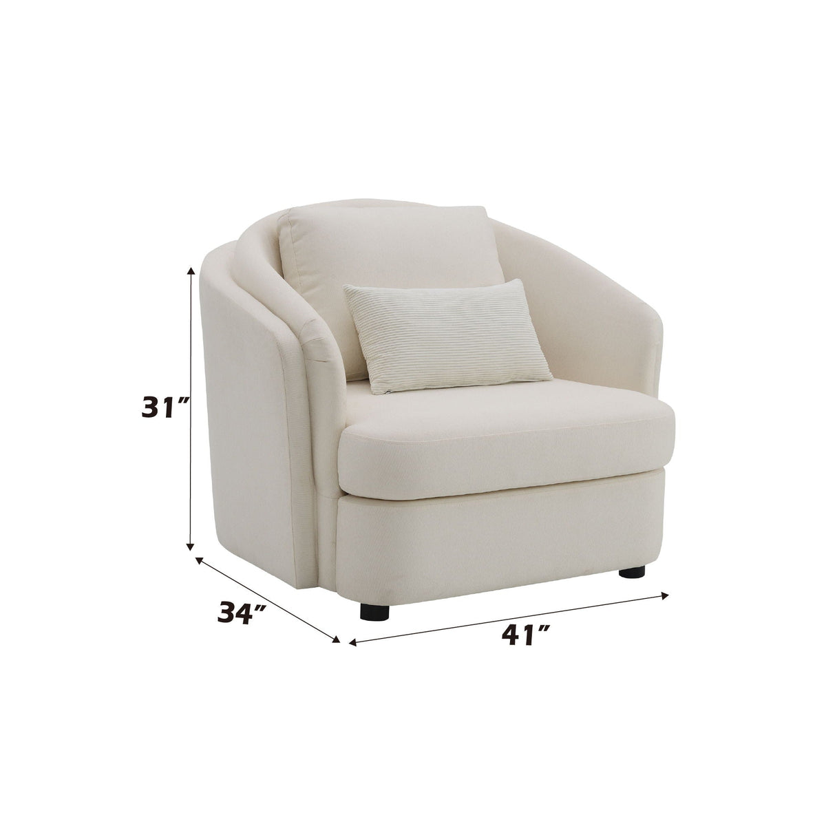 Mariko - Linen 3 Pieces Living Room Set - Beige by Unique Piece Furniture