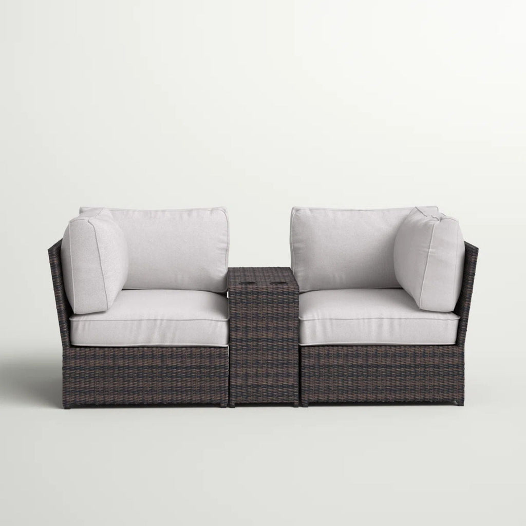 Outdoor Wicker Loveseat With Cushions by Unique Piece Furniture