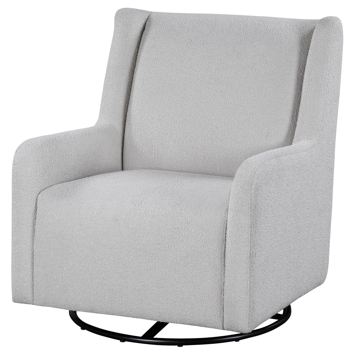Serra Boucle Upholstered Swivel Glider Dove Grey by Unique Piece Furniture