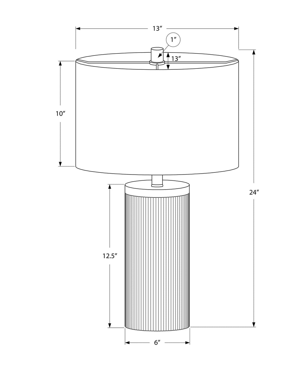 Lighting, Table Lamp, Concrete, Modern - Black by Unique Piece Furniture
