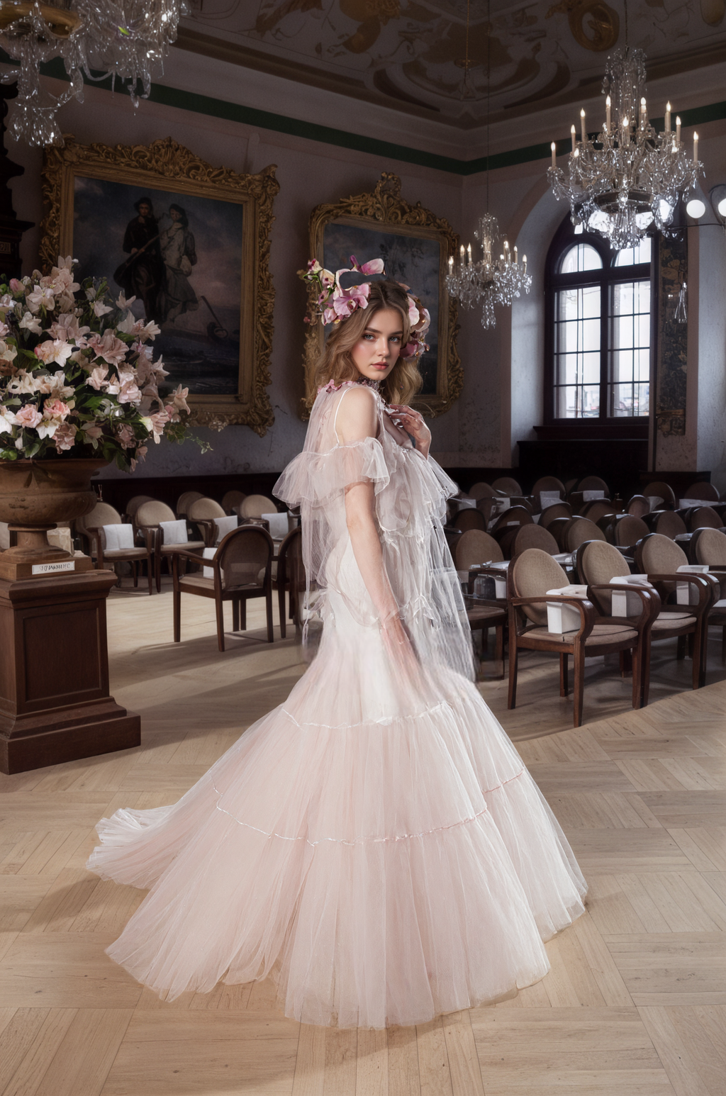 Luxury 3 colors Layered Tulle Sheer Robe Dress | Couture Ruffle Boudoir Robe Set by SelenaHuanStudio