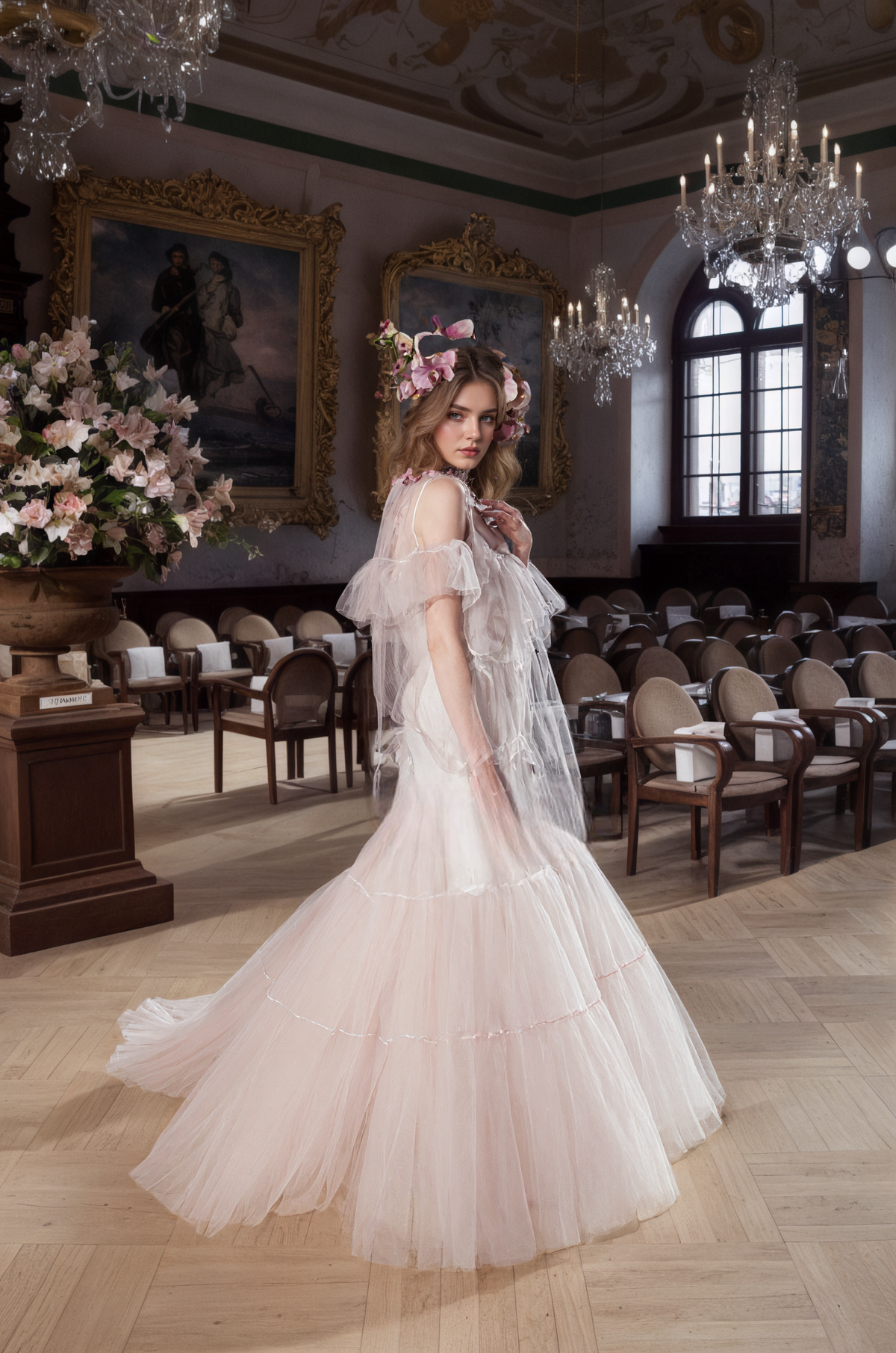 Luxury 3 colors Layered Tulle Sheer Robe Dress | Couture Ruffle Boudoir Robe Set by SelenaHuanStudio