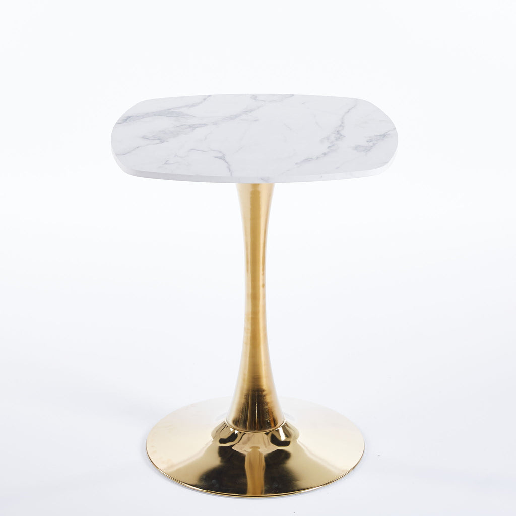 Square Tulip Dining Table For 2 - 4 People - Golden / White by Unique Piece Furniture