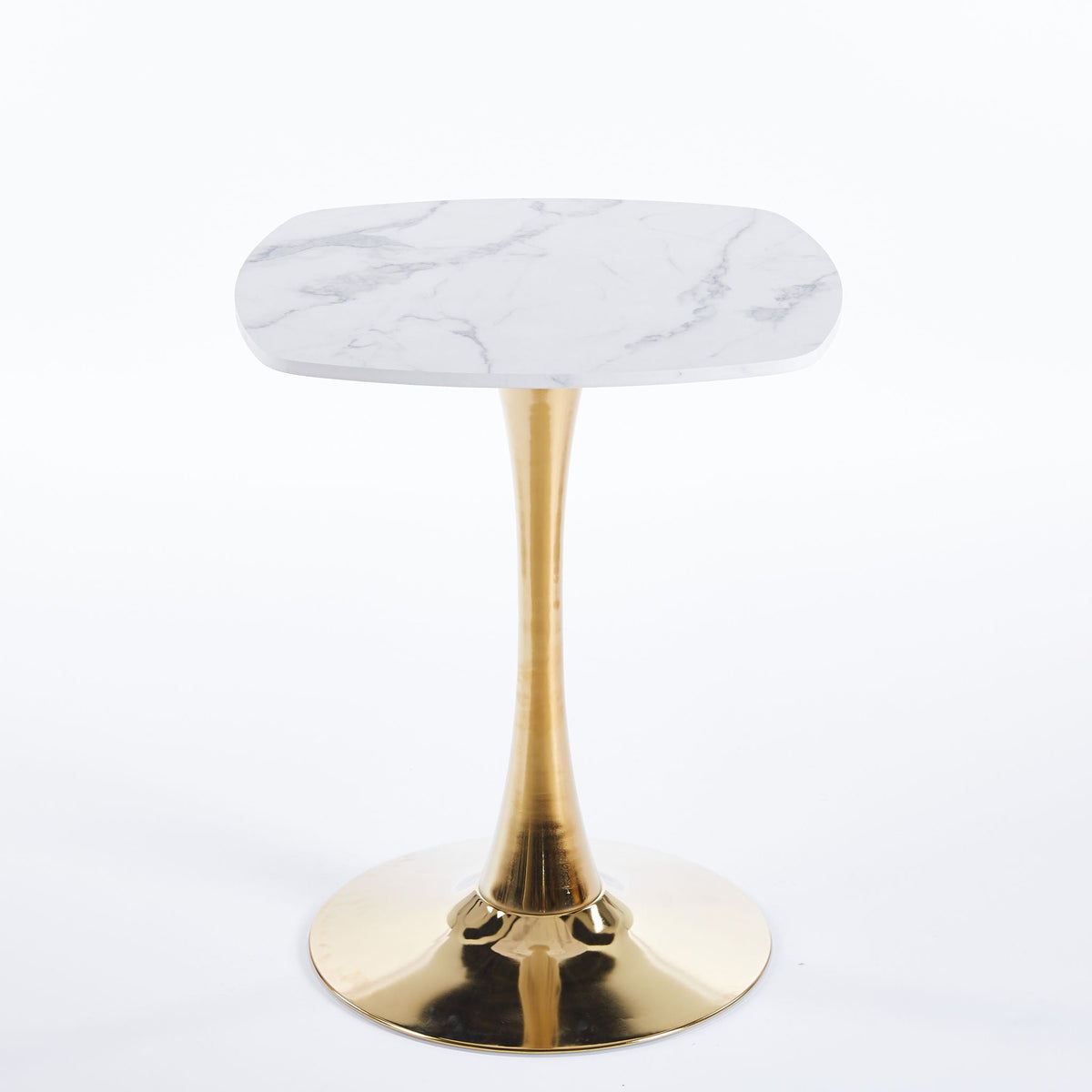 Square Tulip Dining Table For 2 - 4 People - Golden / White by Unique Piece Furniture