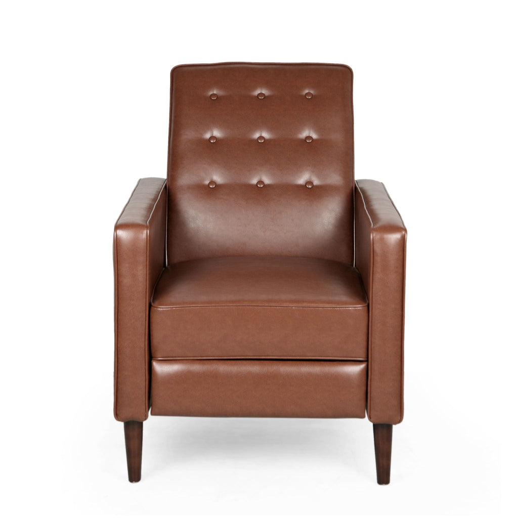 Mid-Century Modern Recliner With Button Tufted Waffle Stitch by Unique Piece Furniture
