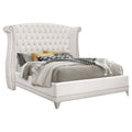 Barzini Upholstered Eastern King Wingback Bed White by Unique Piece Furniture