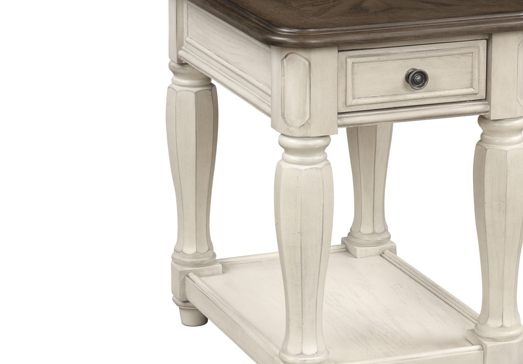 Chairside Table With Storage - Antique White by Unique Piece Furniture