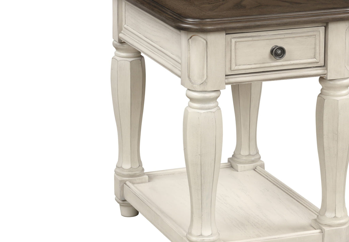 Chairside Table With Storage - Antique White by Unique Piece Furniture