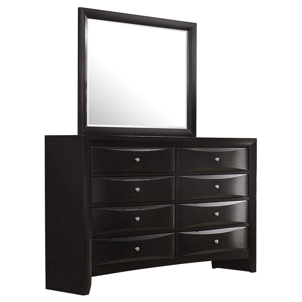 Briana 8-drawer Dresser with Mirror Black by Unique Piece Furniture