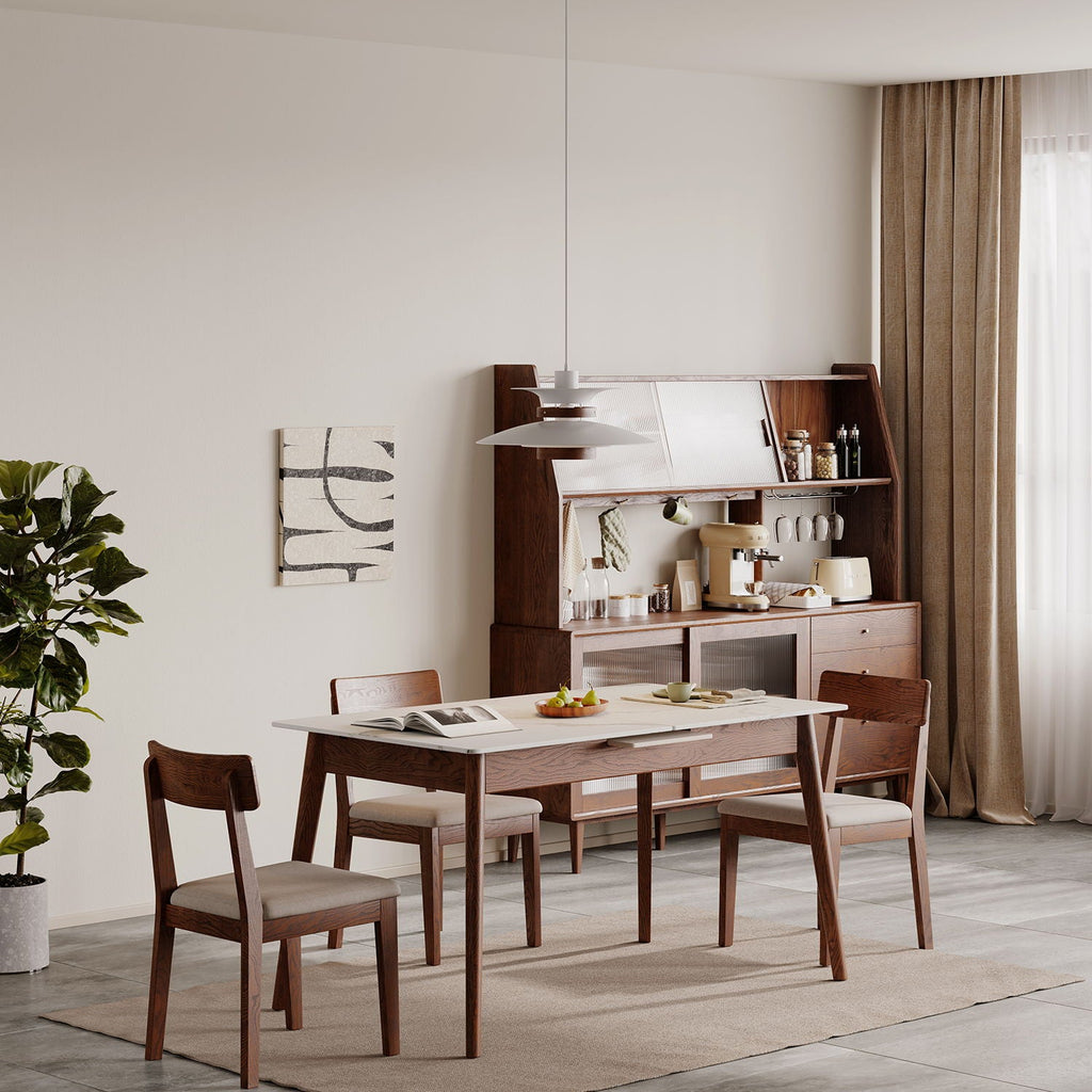 Round Corner Diagonal Leg Telescopic Table For 6 - 8 People To Meet Dining Table by Unique Piece Furniture
