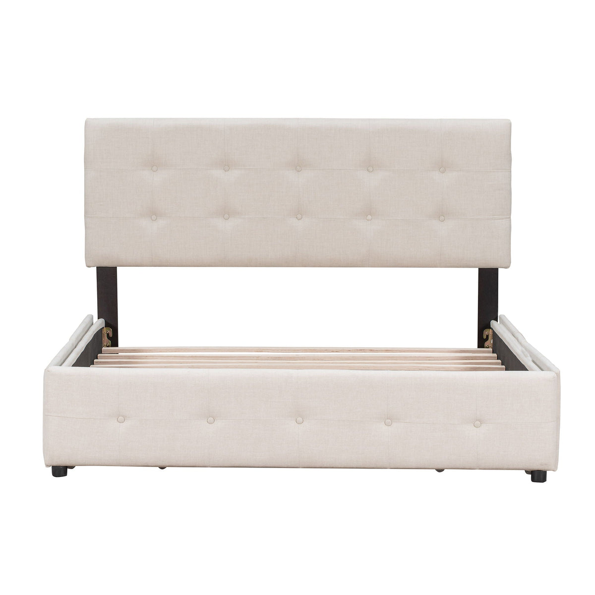 Upholstered Platform Bed With Classic Headboard And Drawers, No Box Spring Needed by Unique Piece Furniture