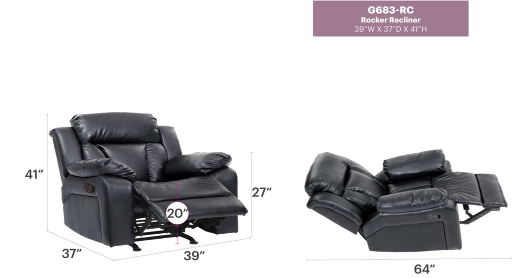 Comfortable Rocking Motion Recliner by Unique Piece Furniture