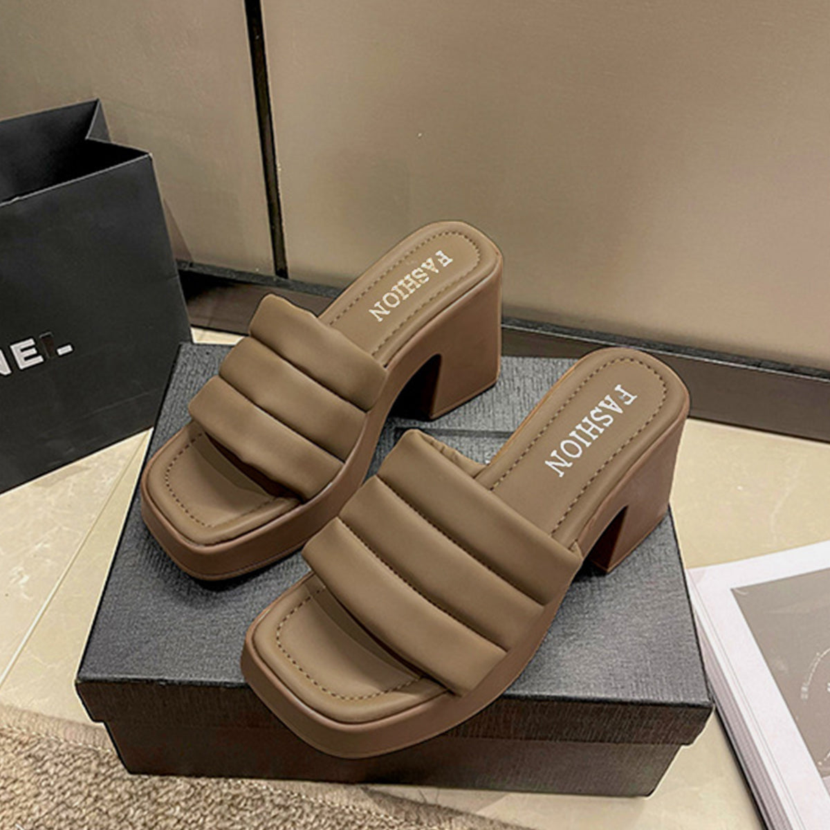 Open Toe Block Heel Sandals by Wild and Free Boutique