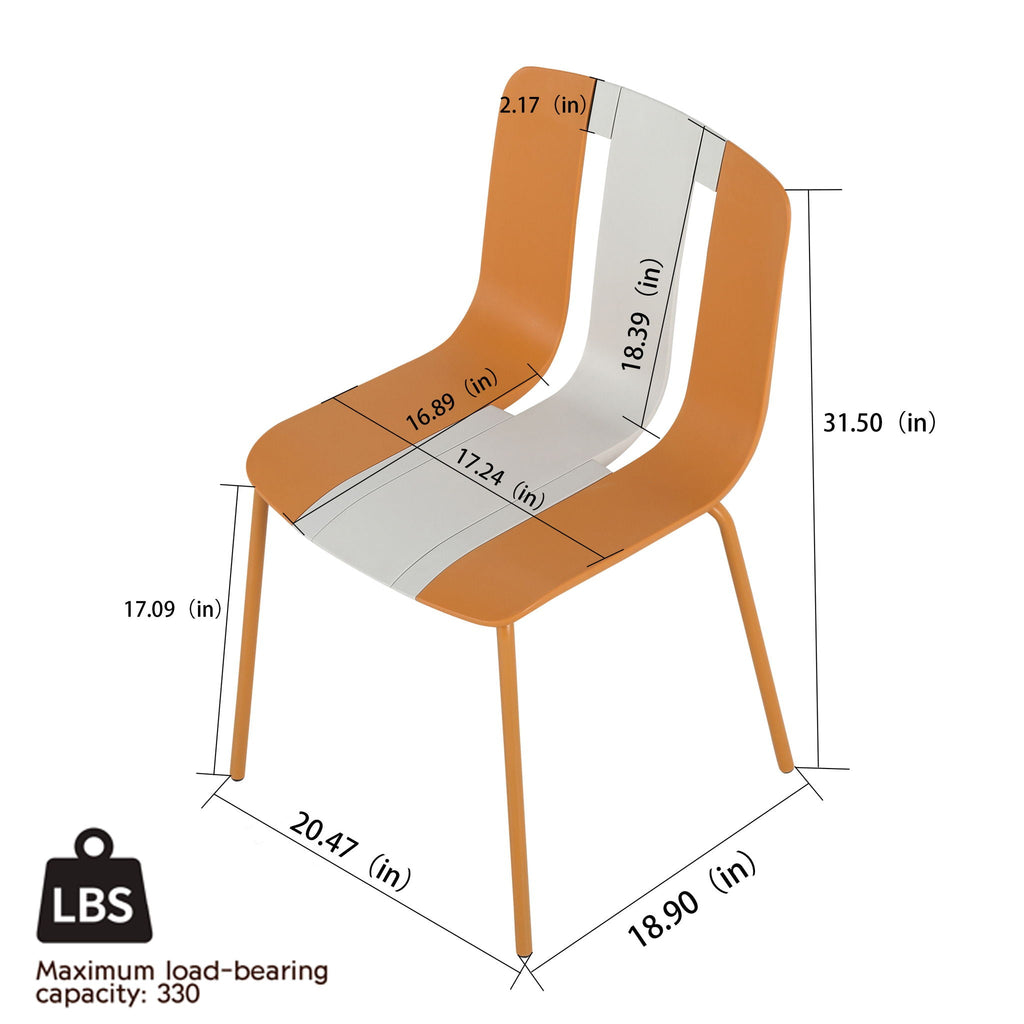 4 Piece Set Of Modern Striped Color Blocking Single Chairs With Round Table by Unique Piece Furniture
