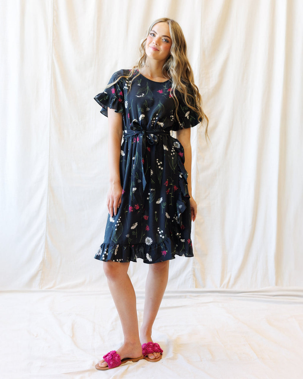 Ruffle & Wrap Dress by Downeast