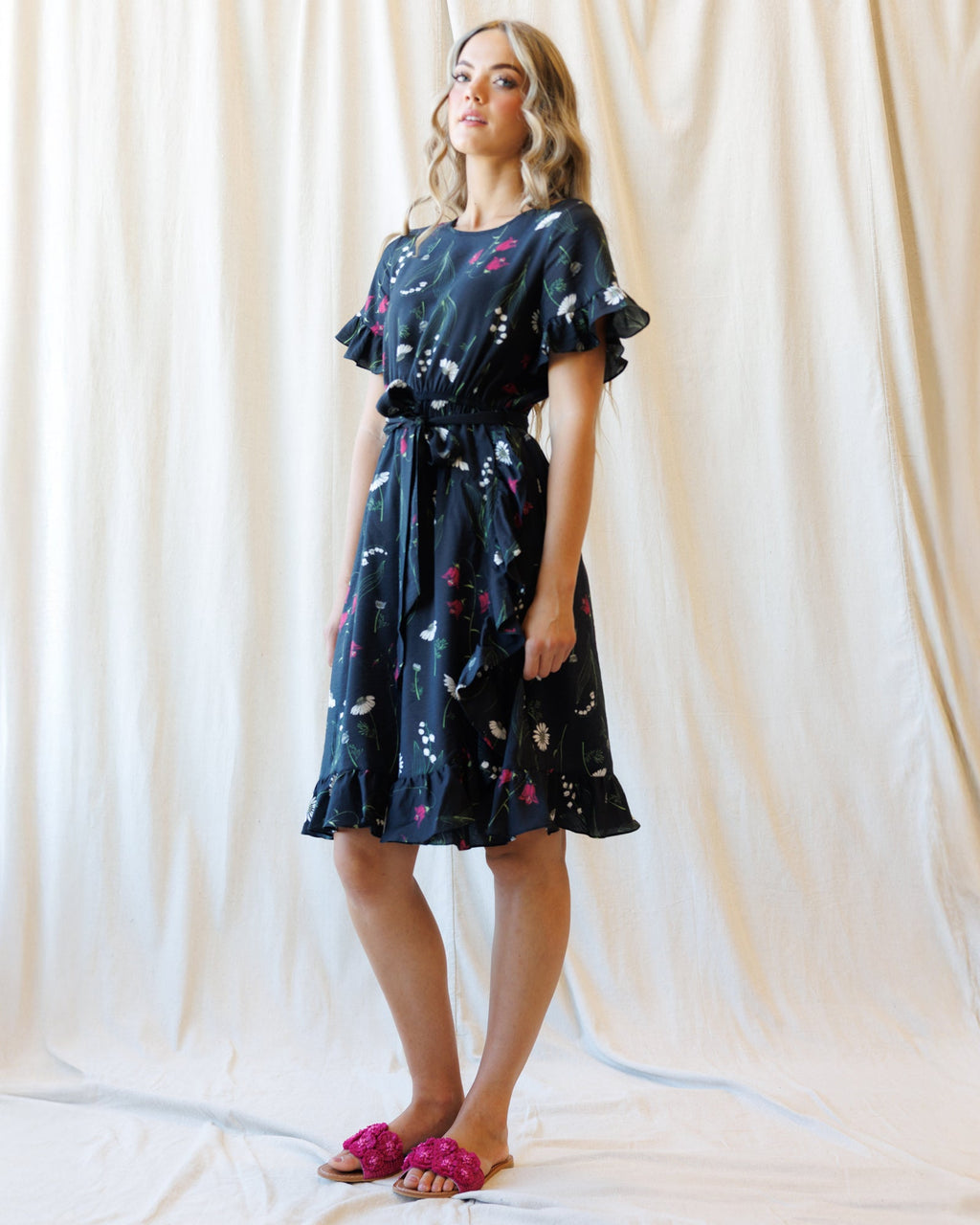 Ruffle & Wrap Dress by Downeast
